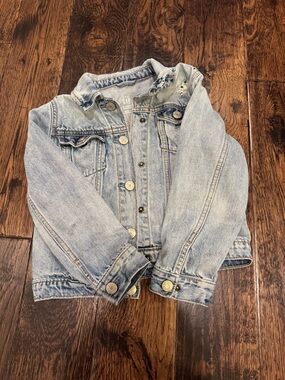 GAP Light Blue Distressed Denim Jacket for Kids
